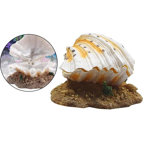 Resin Artificial Aquarium Shell Pearl Decoration Fish Tank Ornament Decor