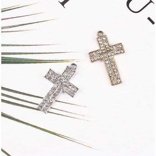 5 Pcs/Lot Cross Rhinestones Buttons for Mobile Phone Shell Accessories DIY Materials Handmade Materials Jewelry Hair Bow