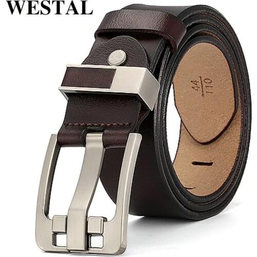 WESTAL mens genuine leather belt male belt leather luxury belt buckles for mens fashion strap cummerbunds ceinture homme 051