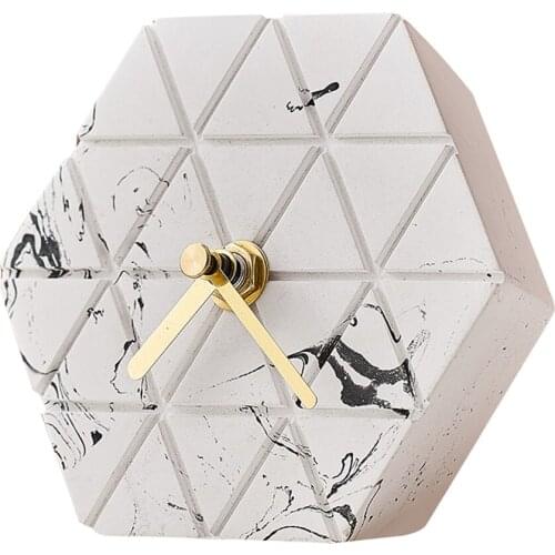 Nordic Cement Alarm Clock Mute Bedside Desktop Creative Alarm Clock Simple Personality Reloj De Mesa Small Alarm Clock DD60AC