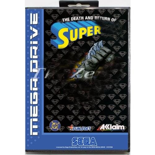 The death and Return man of Super with Box for 16 bit MD Video Game Card for Sega Mega Drive/Genesis