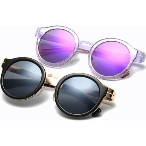 New Fashion Sunglasses Round Plastic Frame Sun Glasses UV400 Lens Eyewear Vintage Eyeglasses De Sol for Women Men