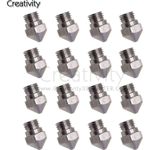10PCS MK10 Stainless Steel Nozzle For 3D Printer Parts 0.2 0.3 0.4 0.5 0.6 0.8 1.0mm 1.75mm Filament M7 Thread Nozzles