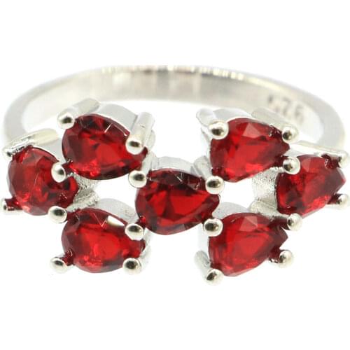 22x22mm Delicate Fine Cut Big 14.7g Square 22mm Gemstone Created Smokey Topaz Pink Tourmaline Silver Rings Drop Shipping