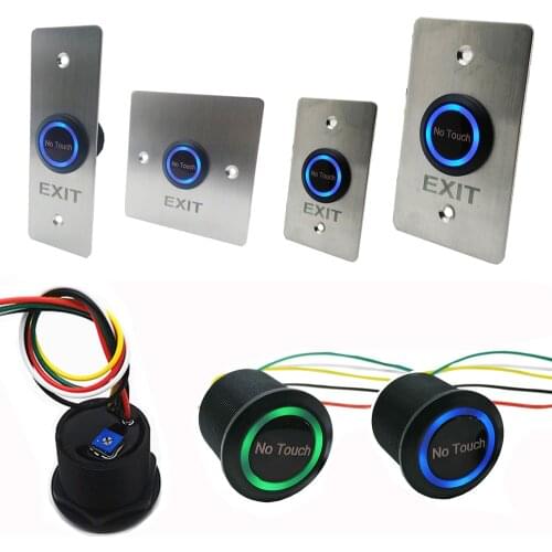 DC12V 24V IP68 Waterproof Time Delay No Touch Exit Button with 304 Stainless Steel Plate