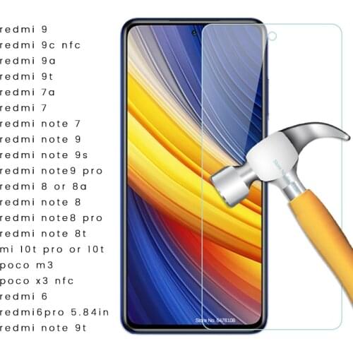 9D Full Protective Glass Xiomi Mi 10T Poko F3 M3 X3 Pro Redmy Note 7 8 9 10 Pro 9S 9T 8T 9C NFC 9A 8A Tempered Glass Film Cover