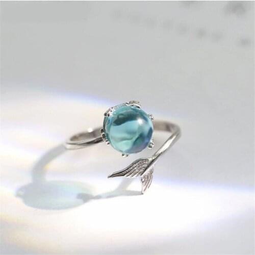 New Silver Color mermaid foam ring female Korean simple creative temperament wild open ring high quality