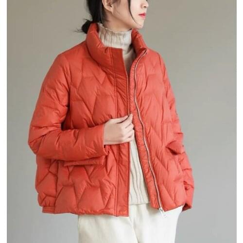 Winter Women Down Jackets Short Ultralight Thin White Duck Down Coat Puffer Jacket Female Down Jacket Autumn Parkas X447