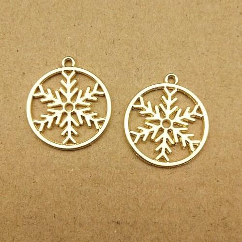 10pcs 22x24mm snowflake charm for jewelry making fashion earring pendant bracelet necklace charm