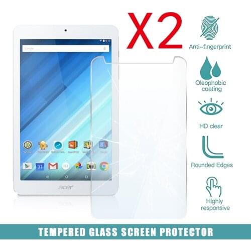 2Pcs Tablet Tempered Glass Screen Protector Cover for Acer Iconia One 8 B1-850 8"Anti-fingerprint Screen Protector Film