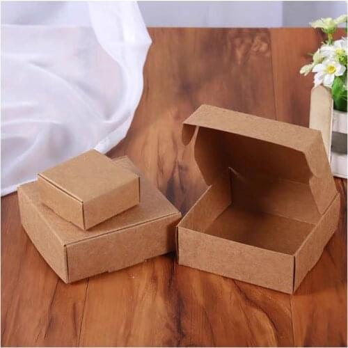 30Pcs/lot Natural Kraft paper gift packaging box,small craft box folding kraft paper,brown handmade soap paper cardboard box