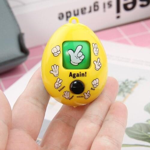 4pcs/set Rock Paper Scissors Play Key Fob Round Egg Mixed Family Mora Games Keychain Finger-guessing Game Toy for Children