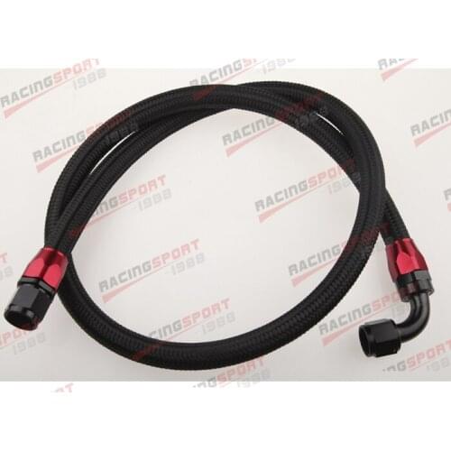 48" 90°10AN Nylon Braided Racing Performance Oil Fuel Coolant Line Hose Assembly