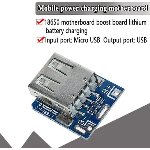 5V Lithium Battery Charger Step Up Protection Board Boost Power Module Micro USB Li-Po Li-ion 18650 Power Bank Charger Board DIY