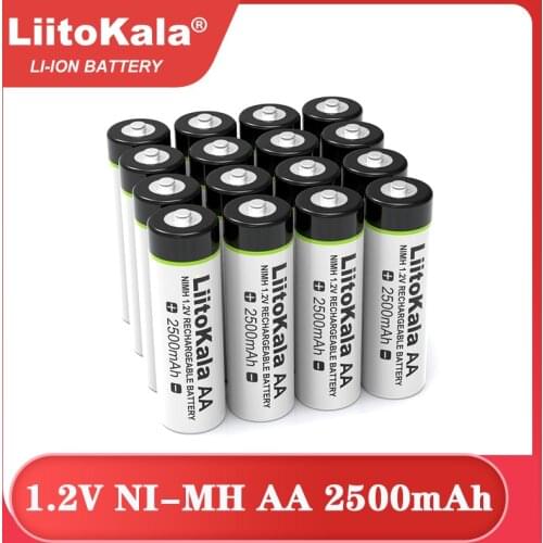 Liitokala 1.2V AA 2500mAh Ni-MH Rechargeable battery aa for Temperature gun remote control mouse toy batteries