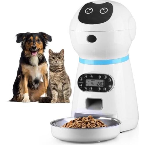Automatic Pet Feeder 118oz/3.5L Smart Food Dispenser for Cats and Dogs Portion Control Voice Recorder Programmable Timer