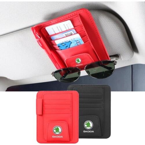 Car Glass Holder Storage Clip for Skoda Rapid Felicia Scala Kodiaq Yeti Karoq Kamiq Octavia Fabia Superb Kodiak Citigo Roomster
