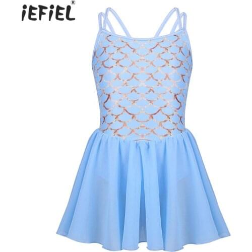 Toddler Girls Ballerina Tutu Ballet Dress Leotards for Girls Performance Fish Scale Printed Gymnastics Leotard Ballet Dance Wear