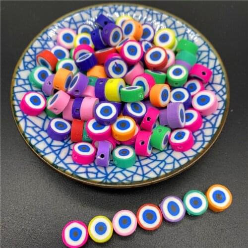 30pcs 10mm Clay Spacer Beads Oval Shape Mix Eye Beads Polymer Clay Beads For Jewelry Making DIY Handmade Accessories