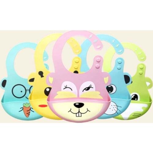 Baby Bibs Fashionable Waterproof Silicone Feeding Baby Saliva Towel Cartoon Aprons Adjustable Baby Bibs Drooling Scarf