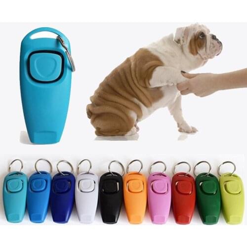 Two in one Pet Dog Whistle And Clicker Puppy Stop Barking Training Aid Tool Clicker Portable Trainer Pet Products Supplies