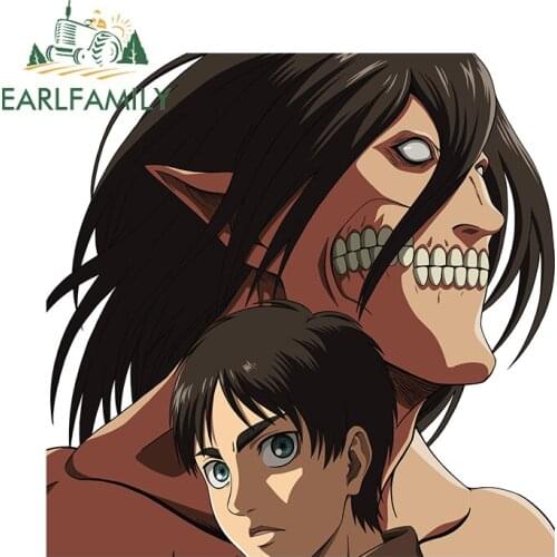 EARLFAMILY 13cm x 12.9cm for Attack on Titan Anime Car Stickers Occlusion Scratch Bumper Window Custom Printing Vinyl Decal