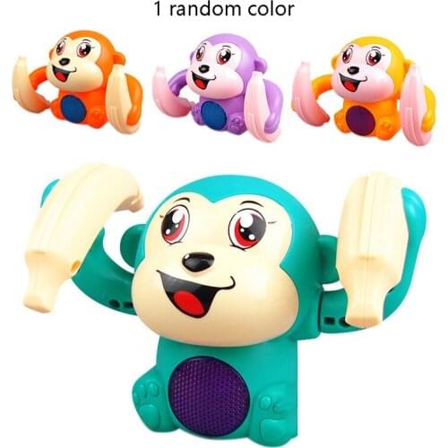 Electric Flipping Monkey Children Animal Model Toy Voice Control Induction Cartoon Rolling Banana Baby Gift Monkey Toy