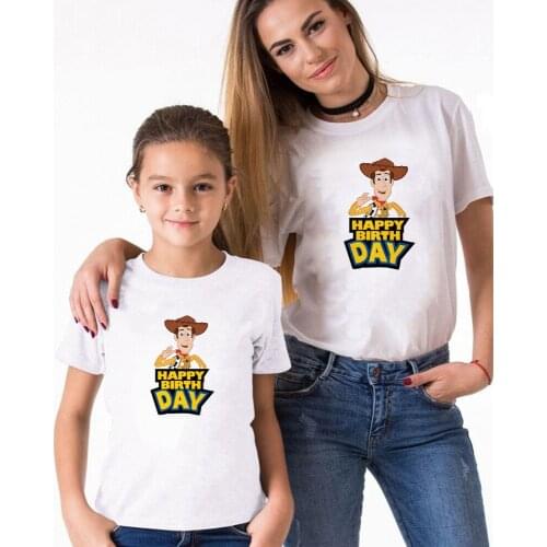 Cute Toy Story Family Look Matching Clothes Mommy And Me Tshirt Mother Daughter Son Outfits Women T-Shirt Mom And Me Clothes
