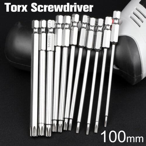 HOEN 11pcs/set 100mm S2 Steel Screw Driver Screwdrivers Kit Magnetic Hand Tools Hex Torx Head Drill Screwdriver Set Bits