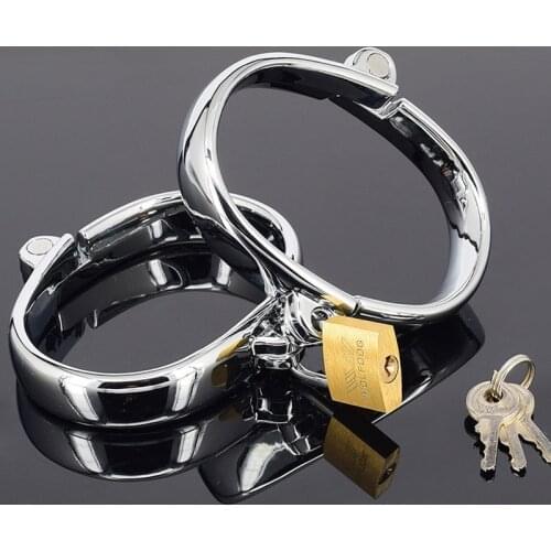 Adult Games Metal Alloy Handcuffs BDSM Bondage Sex Toys For Woman Men Hand Cuffs Slave Fetish Restraints Torture Sex Tools