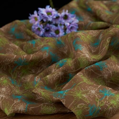Quality ramie fabric Beautiful flower digital printing sewing Skirt tablecloth curtain DIY bag tissu