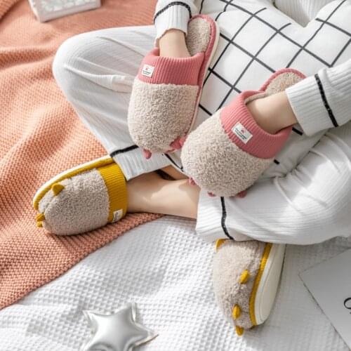 Mens slippers winter plush slippers home cotton slippers womens shoes childrens cotton slippers anti-slip warm slippers