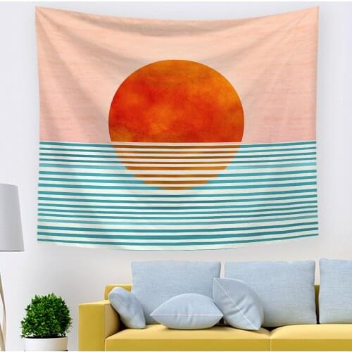Abstract Sun Art Tapestry Modern Aesthetic Room Decor Geometric Wall Hanging Tenture Mural