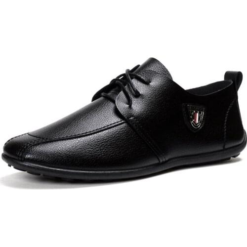 Spring And Autumn New All-Match Soft-Soled Soft-Surface Lace-Up Peas Shoes Breathable Non-Slip Wear-Resistant Casual Shoes