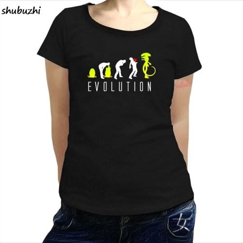 New arrived fashion brand cotton womens t-shirt Evolution of Alien, Funny casual o-neck cool Sci-Fi- women t shirt sbz3306