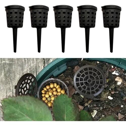 10 PCS Plastic Fertilizer Mesh Basket with Lid Planting Food Net Pot Garden Nutrition Cups for Succulent Orchid Bonsai SDF-SHIP