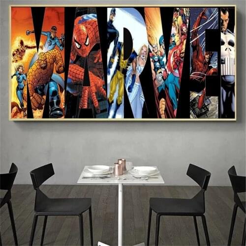 Popular Marvel Superheroes Classic Decor Poster Avengers Comics Prints Wall Art Canvas Painting living room Home Cuadros Decor