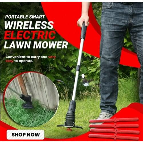 13000rpm Portable Smart Wireless Electric Lawn Mower Outdoor Retractable With Lithium Battery Charger Grass Cutter Garden Tools