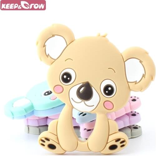 Keep&Grow Koala Baby Teethers BPA Free 1Pc Food Grade Silicone Teether Chewable Nursing Necklace Pendant Baby Teething Toys