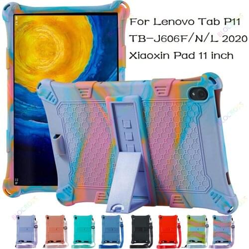 Shockproof Stand Fundas Tablet Cover for Lenovo Pad Tab P11 TB-J606N J606F J606 606F 11 Inch Case Coque PC Silicon Shell Housing
