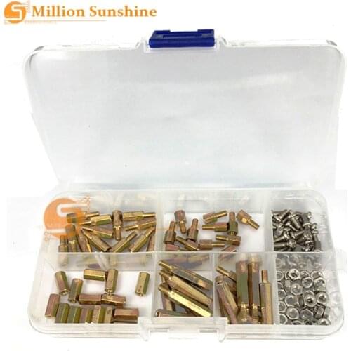 Raspberry Pi 120 Pcs / Lot M3 Series Hex Brass Spacer / Standoff + Nuts + Screws w/Storage Case Raspberry Pi 3 Accessories Kit