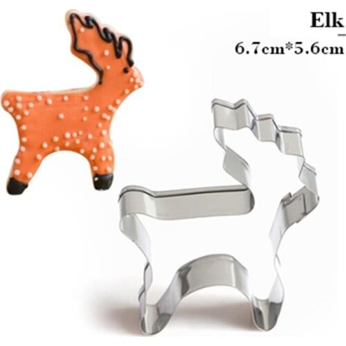 Christmas Reindeer Cookie Presses icing Sets Vegetable Biscuit Cookie Cutter Tools Molds For Plaster Stainless Steel Sale Stamp