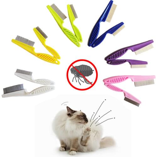 Pet Flea Tick Remover Dog Cat MultiColor Stainless Steel Comfort Hair Grooming Comb Protect Flea Lice Removal Hair Cleaner Comb