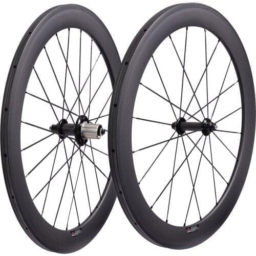 25mm wide Ultra Light Straight Pull hub Powerway R51 Road Bike Carbon Fiber Racing Wheelset 60mm Clincher Tubular bicycle wheels