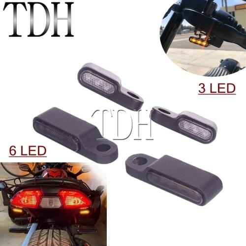 Mini 3/6 LED E24 Motorcycle Front Rear Turn Signal Light Flowing Water Flashing Indicator Blinker For Harley Sportster Bobber