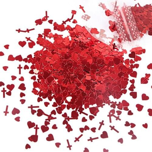 Resin Fillings Valentines Day Resin Art Glitter Flakes Love Heart Sequin Mix Crosses Design DIY Resin Jewelry Making Accessories