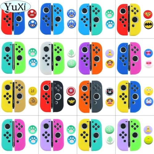 YuXi Silicone Rubber Skin Case Cover For Nintend Switch Joy Con Controller For Nintend switch NX NS Joycon