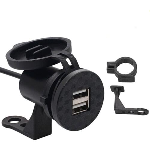 9-24V Dual USB Motorbike Charger Adapter Power Supply Socket for Phone Motorcycle GPS MP4 Dual USB Port Waterproof Handlebar