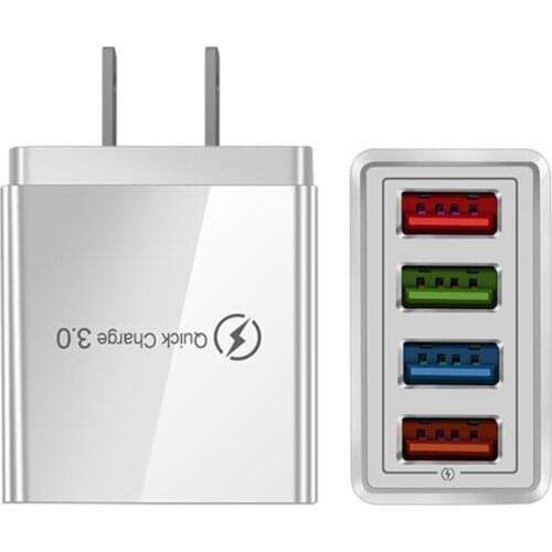 4 Ports USB Charger Quick Charge 3.0 For iPhone 12 Pro Max Xiaomi Samsung Huawei Tablet Portable Wall Mobile Phone Fast Charger