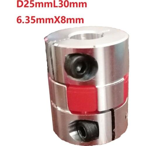 1pcs 6.35X8 D25L30 Aluminium Shaft Plum blossom Coupling Motor Connector Flexible shaft